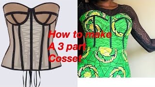 How to cut and sew a 3 part cosset from scratch part2 #fashion #sewing #sewingtutorial #dress