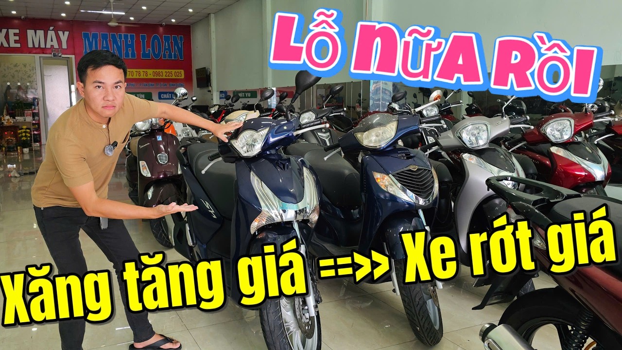 Xăng lên giá xe cũ phá giá...Vespa AB Vision giảm 1 triệu tới 1 triệu 500k/xe có góp ship xa