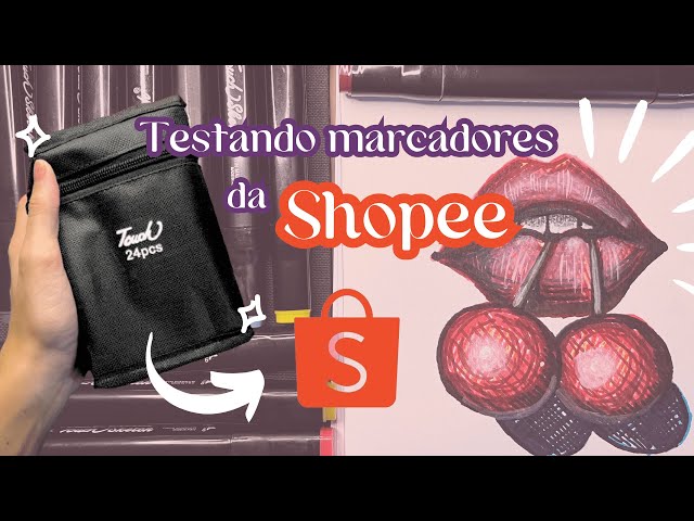 Testando marcadores da shopee [+ unboxing] class=