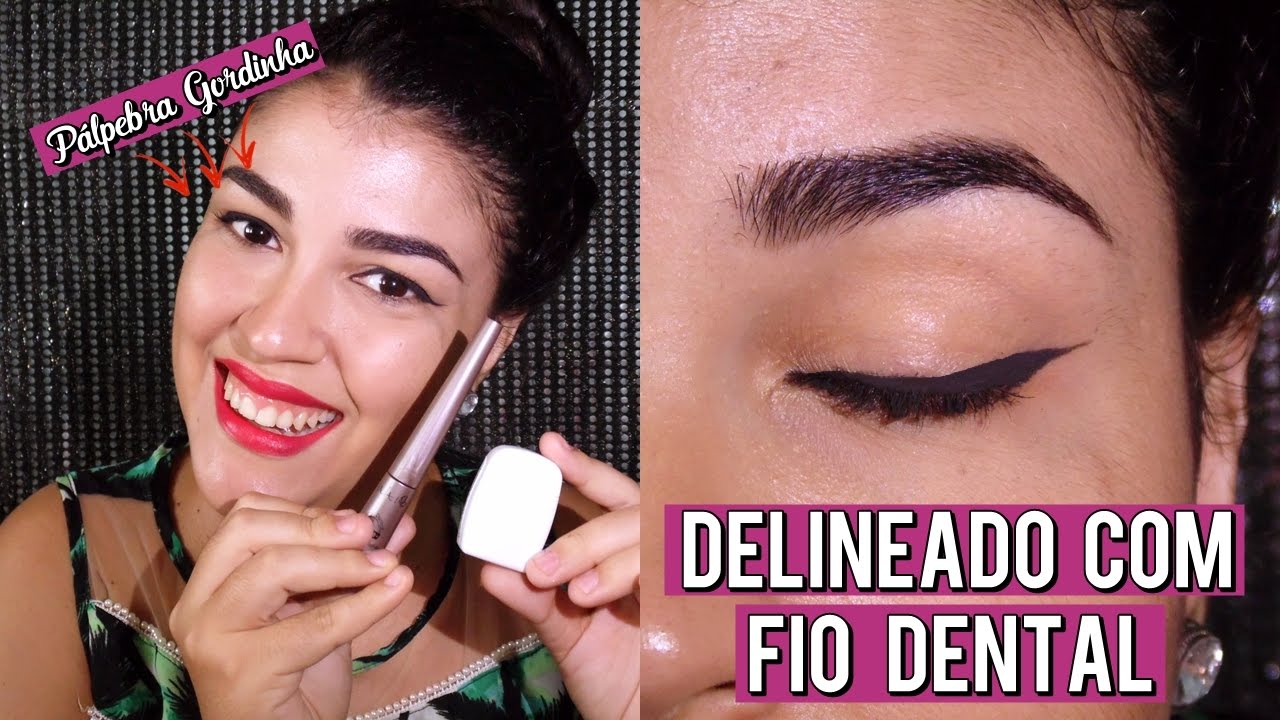 Delineado com fio dental (Pálpebra Gordinha) - Por Tati Ramos - YouTube