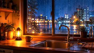 Rain on the Kitchen Window 🌧️ Soft Piano for Deep Sleep