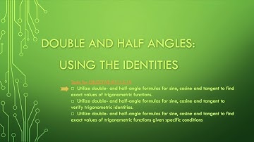 Using Double-Angle Formulas to Find Exact values