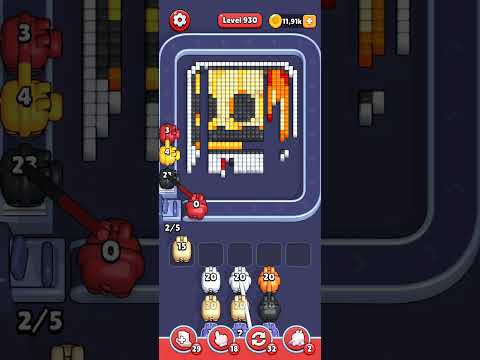 Pixel flow - Level 930 (very hard) - walkthrough without power ups