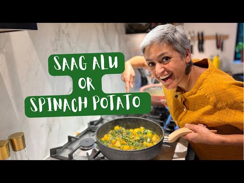 The famous SAAG ALU ready in 30 minutes  Spinach potato  Palak Alu sabji  Food with Chetna