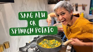The famous SAAG ALU ready in 30 minutes | Spinach potato | Palak Alu sabji | Food with Chetna