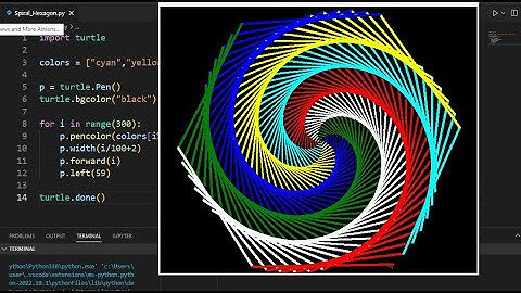 Draw Spiral Hexagon | Full Python Code||Pythonturtle