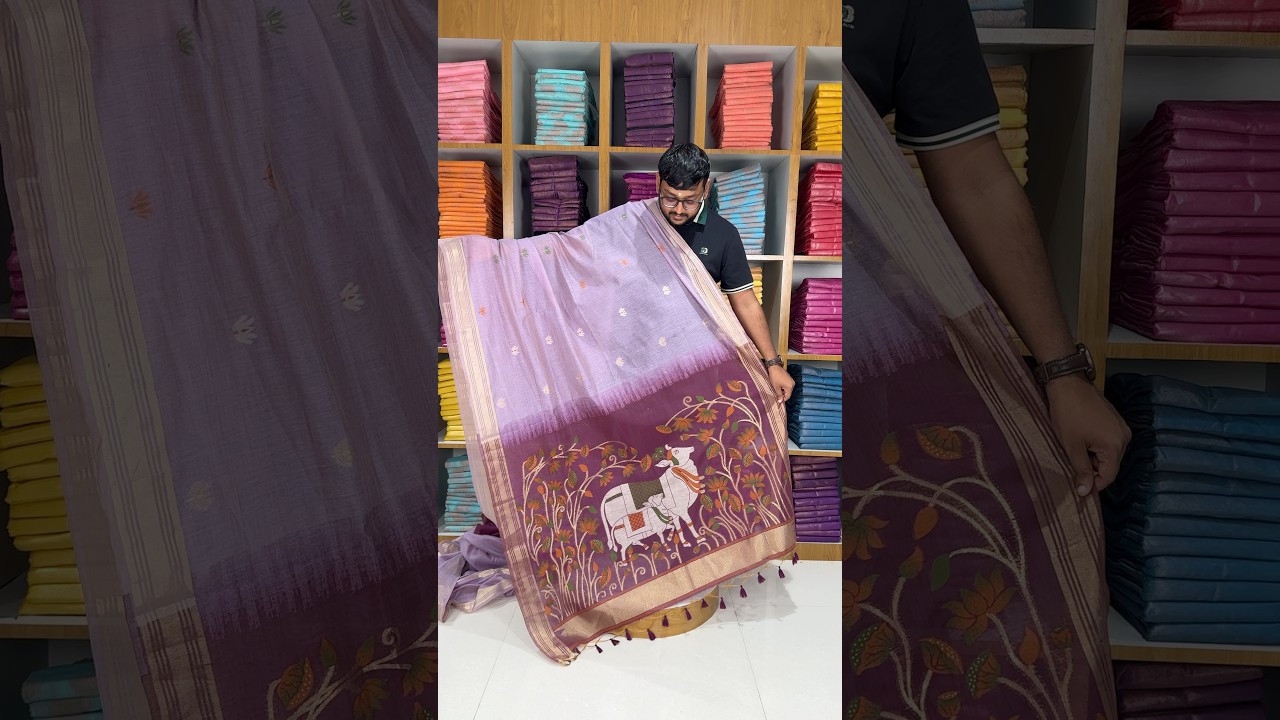 Premium Kamdhenu Pichwai Muga Silk Saree