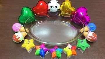 Mixing Random Things into Clear Slime | Relaxing Slime With Funny Stars and Balloons