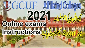 gcuf online exam instructions 2021