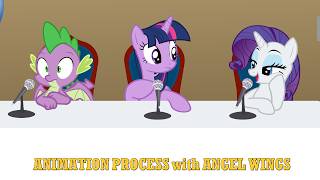 Spike and Rarity Flirting in a Panel - MLP Animation Process feat. Angel Wings