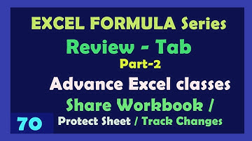 Excel Tutorial - ReviewTab | Protect Sheet Excel | Share Workbook and Track Changes in Excel Hindi