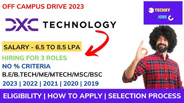DXC Technology Hiring | Off campus drive for 2023 batch | Jobs for freshers
