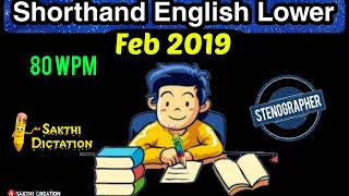 Shorthand English Junior Feb 2019 ✍️ 80 WPM ✏️ Book Speed