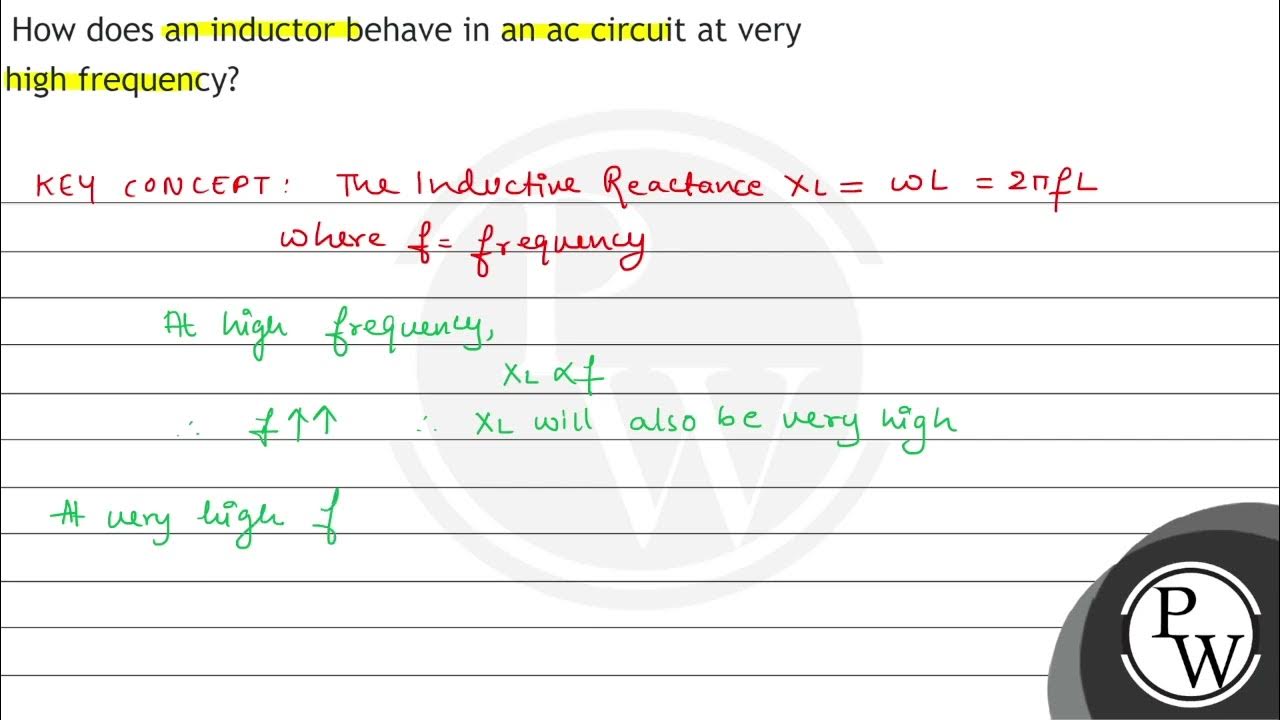 How does an inductor behave in an ac circuit at very high frequency? YouTube