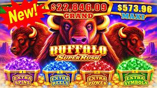 NEW SLOT! BIG WIN! NEW BUFFALO SUPER RUSH SLOT | MO MOMMY MEETS BUFFALO | New Las Vegas Slots screenshot 5
