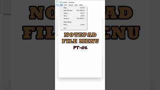 NotePad File Menu pt-01📜#shorts #notepad #computercourses #education Wealth