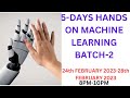 5 DAY HANDS ON MACHINE LEARNING LEVEL-1 BATCH-2
