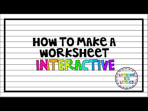 How to make worksheets INTERACTIVE - YouTube