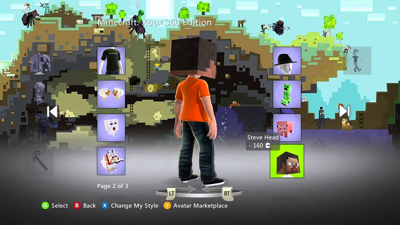 Minecraft 360 - new Avatar items now available alongside shot of