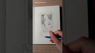 Drawing Jungkook from BTS (SATISFYING and CALMING) I Best BTS Army fanArt Sketch #shorts