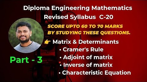 Diploma Engineering Maths Most important questions| C-20 Revised Syllabus | Part 3 | Scoring package