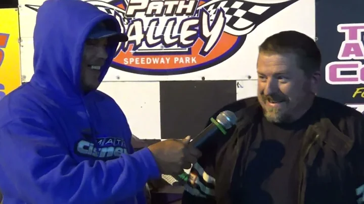 Jason Erwin in victory lane at Path Valley 10-8-22
