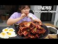 양념게장 쌓아놓고 먹어야 더 맛있는거 아시죠?😋 제철 꽃게로 양념게장 만들기(계란후라이, 황태해장국) | Yangnyeom Gejang MUKBANG