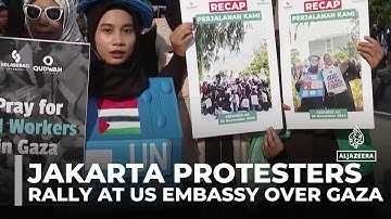 Protesters in Jakarta rally outside us embassy over Gaza crisis