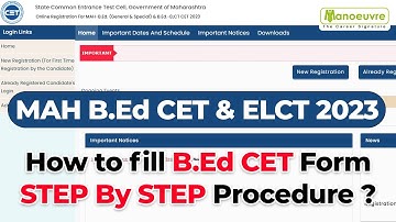 MAH B.EDCET & ELCT 2023 | How to Fill B.ED CET Form | Step By Step Procedure | Watch Now