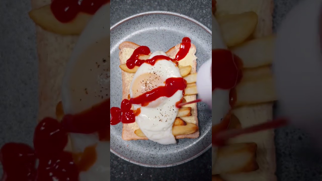 Quick and tasty Egg and Chip butty. 