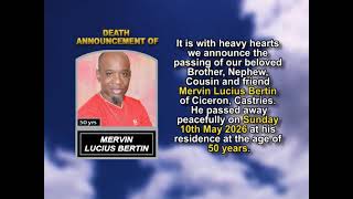 Mervin Lucius Bertin  ~ Short Obituary