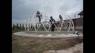 Greenhouse Dome D5m, Lifetime Fibro-frame  (timelapse) - VikingDome