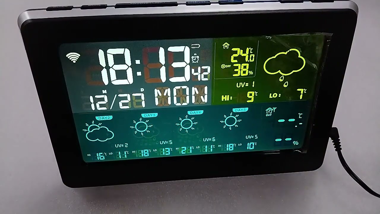 Tuya – Station météo WIFI, horloge de Table, testeur de température  intérieure/extérieure, prévisions météorologiques, thermomètre et