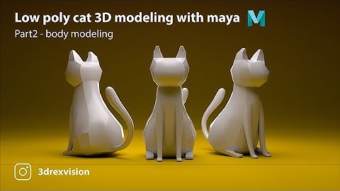 How to make low poly cat 3D modeling with maya - Part2 lofi hip hop house music blender