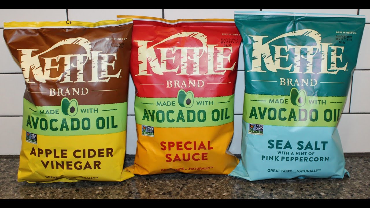 Kettle Brand Avocado Oil Potato Chips Apple Cider Vinegar, Special Sauce, Sea Salt w/Peppercorn