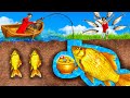 भूमिगत स्वर्ण मछली पकड़ने Underground Magical Giant Golden Fishing Hindi Kahaniya 3D Animated Story