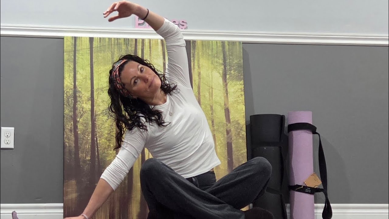 Pilates workout focused on spine and core 