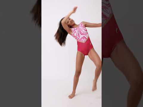 Elegant Strength: Gymnastics in a Marble Print Leotard