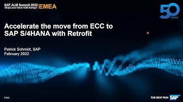 Accelerate the Move from ECC to SAP S/4HANA with Retrofit
