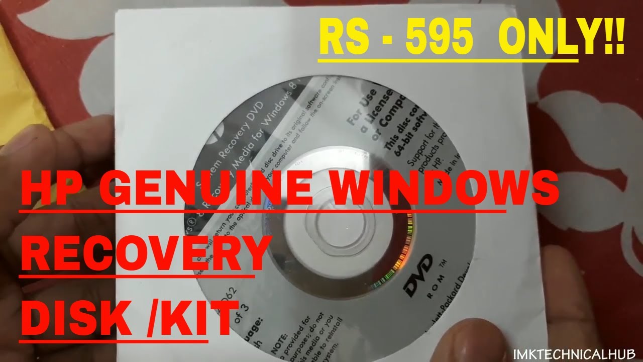HP System Recovery disk for Windows 10,8,7 Unboxing | Complete Guide of  Buying - YouTube