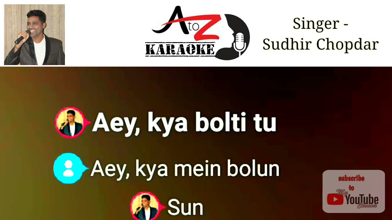 Aati kyaa khandala clean karaoke gulam