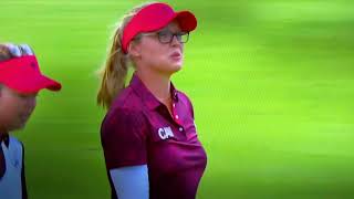 Morgan Pressel drops potential f bomb after fantastic Brooke Henderson golf shot