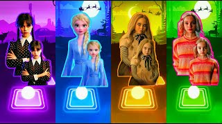 Wednesday Addams VS Elza - Let In Go VS Megan doll M3gan VS Emma Myers Enid Sinclair | Tiles Hop EDM