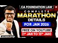 Launching CA Foundation Law PRE EXAM MARATHON for Jan 26 Exams | FREE ON YOUTUBE | Indresh Gandhi