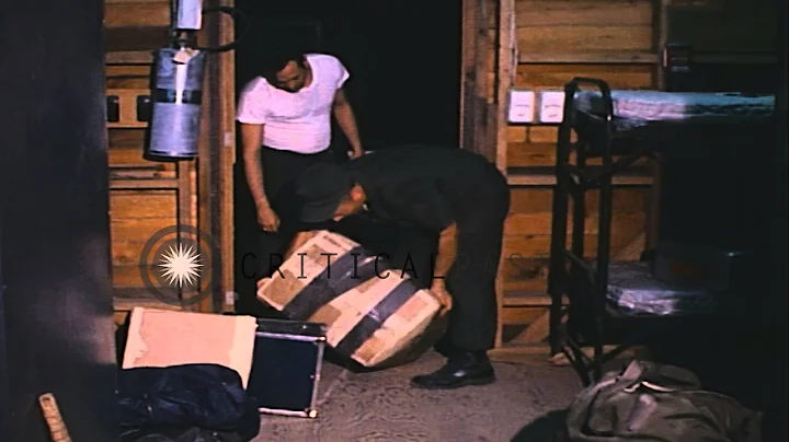 United States Navy soldiers of the VAL-4 squadron at the Binh Thuy barracks after...HD Stock Footage