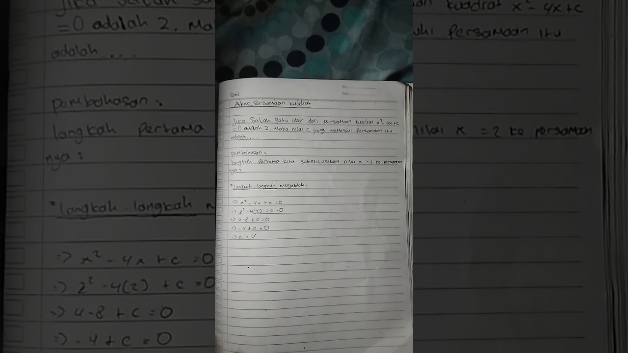 Soal Matematika Akar Persamaan Kuadrat Youtube