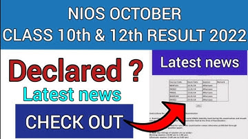NIOS October Result 2022 | How To Check NIOS Class 10th & 12th October Result 2022