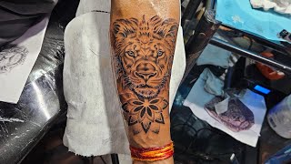 How to make lion tattoo || lion tattoo time lapse || tattoo time lapse