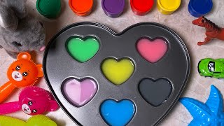 Satisfying Video l How to make Rainbow Lollipop Candy and Glossy Balls into Playdoh Cutting ASMR