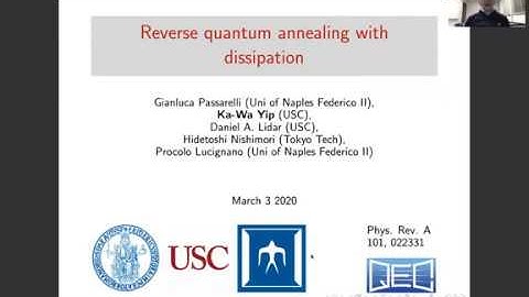 Reverse quantum annealing with dissipation (APS March meeting talk 2020)